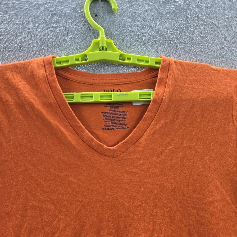 Polo Ralph Lauren Men Shirt XL Orange Embroidered Logo Classic Short Sleeve READ